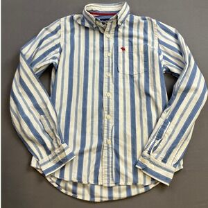 Abercrombie & Fitch Button Down Shirt Striped Blue White Long Sleeve
